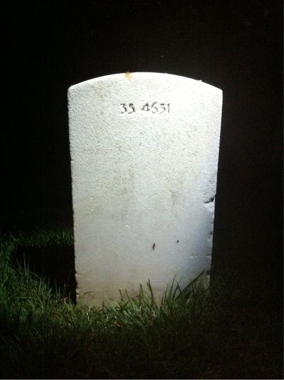 Headstone Back of Arthur Hugh Sullivan. Arlington National Cemetery.