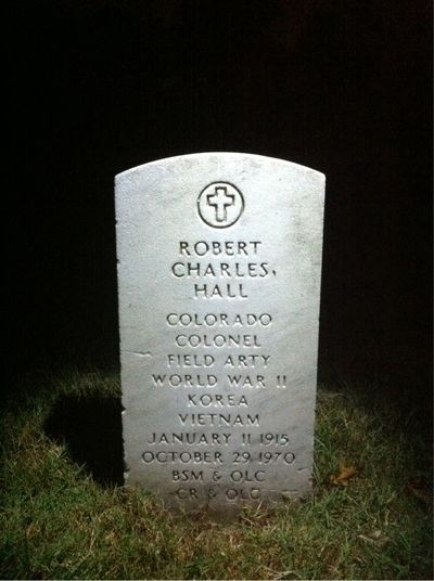 Headstone Front of Robert Hall. Arlington National Cemetery.