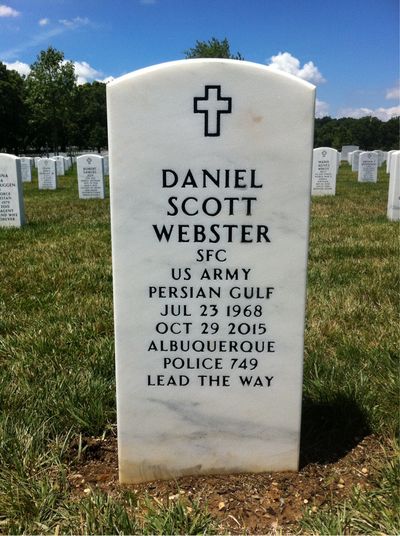 Headstone Front of Daniel Scott Webster. Arlington National Cemetery.