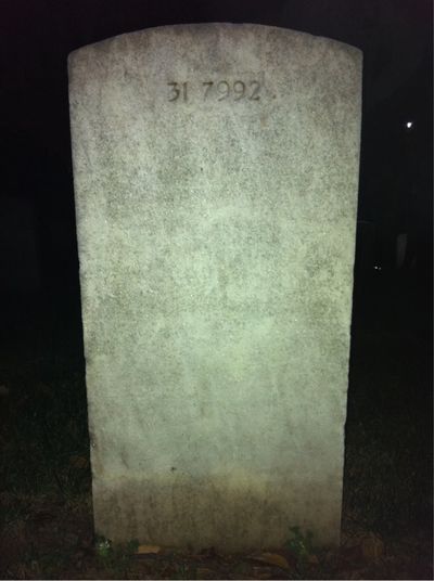 Headstone Back of Walter Wilber Vail. Arlington National Cemetery.