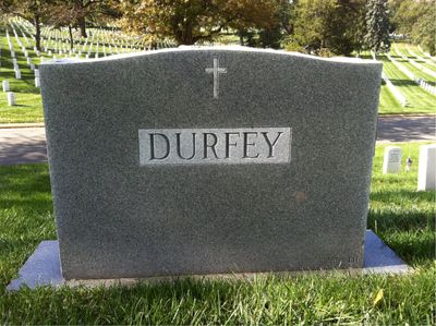 Headstone Back of Robert W Durfey. Arlington National Cemetery.