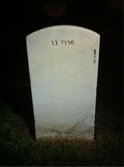 Headstone Back of Nelson Thomas. Arlington National Cemetery.