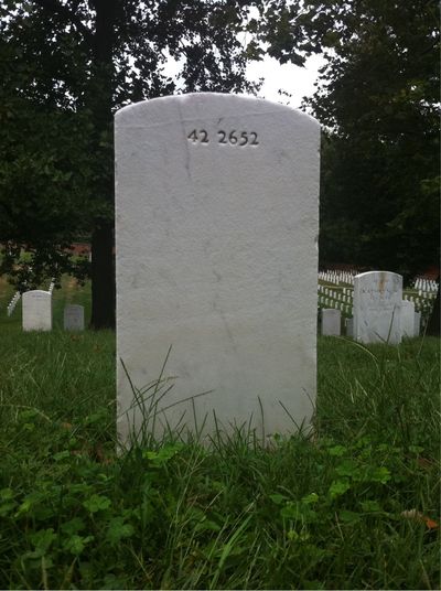 Headstone Back of David Rosen. Arlington National Cemetery.