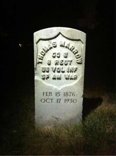 Headstone Front of Lizzie Marrow. Arlington National Cemetery.