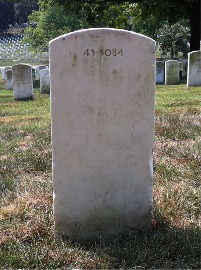 Headstone Back of William Ricker. Arlington National Cemetery.