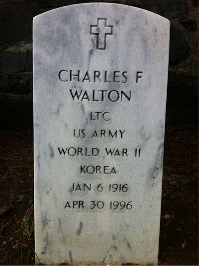 Headstone Front of Charles F Walton. Arlington National Cemetery.