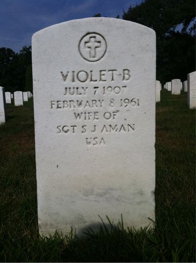 Violet Aman — Headstone Front