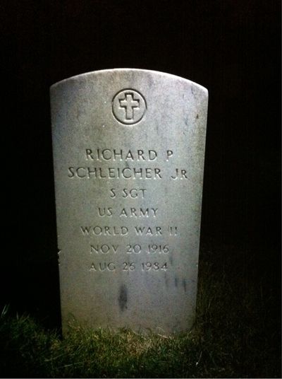 Headstone Front of Mildred Schleicher. Arlington National Cemetery.