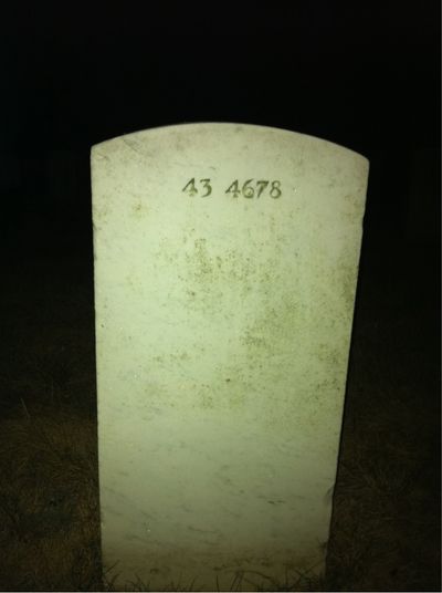 Headstone Back of Cyril Pitts. Arlington National Cemetery.