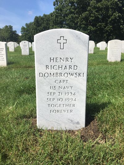 Headstone Front of Henry Richard Dombrowski. Arlington National Cemetery.