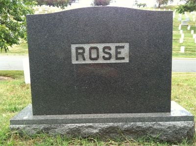 Headstone Back of Harry Quincy Rose. Arlington National Cemetery.