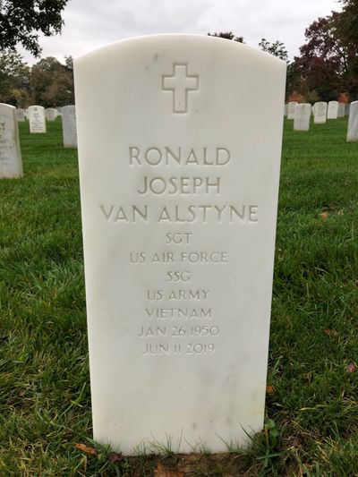 Headstone Front of Dolores Van Alstyne. Arlington National Cemetery.