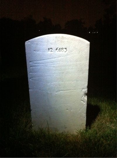 Headstone Back of Belle Warren. Arlington National Cemetery.