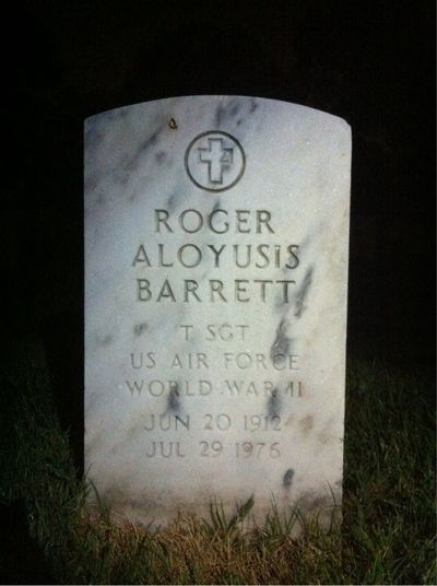 Headstone Front of Roger A Barrett. Arlington National Cemetery.