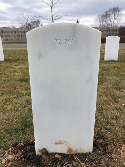 Headstone Back of Thomas P Riley. Arlington National Cemetery.