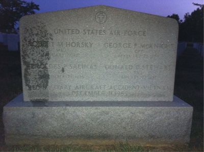 Headstone Front of Donald David Stewart. Arlington National Cemetery.