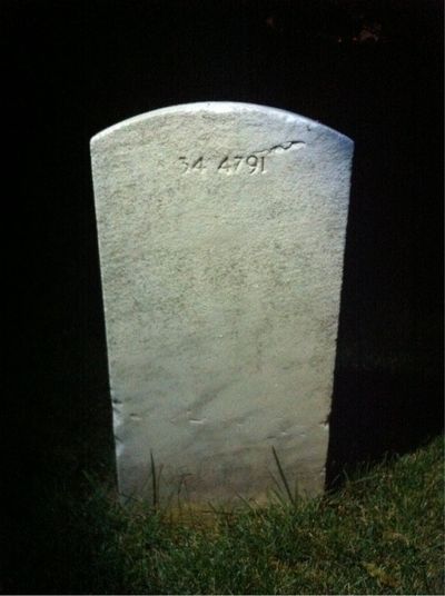 Headstone Back of Frank Goldberg. Arlington National Cemetery.