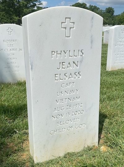 Headstone Front of Phyllis Jean Elsass. Arlington National Cemetery.