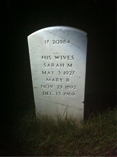 Headstone Back of Martin Pennella. Arlington National Cemetery.