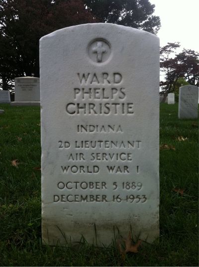 Headstone Front of Ward Christie. Arlington National Cemetery.