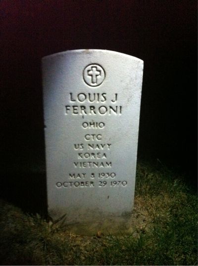 Headstone Front of Louis James Ferroni. Arlington National Cemetery.