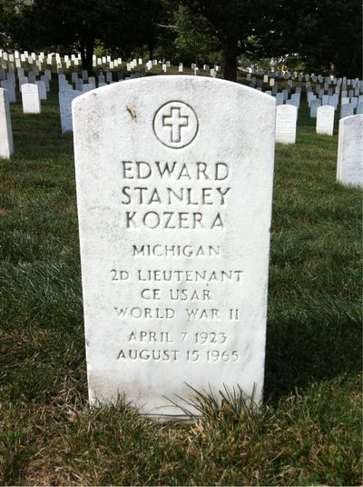 Headstone Front of Edward Kozera. Arlington National Cemetery.