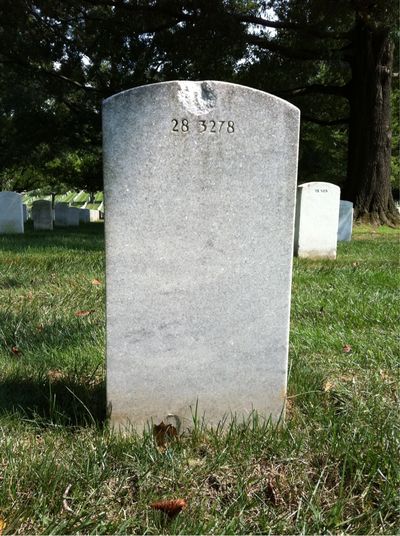 Headstone Back of Charles Edward Barnett. Arlington National Cemetery.