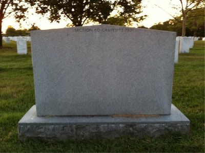 Headstone Back of James Schimberg. Arlington National Cemetery.