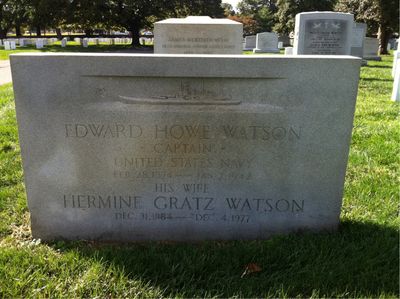 Headstone Front of Edward Watson. Arlington National Cemetery.
