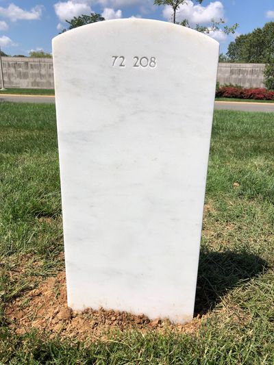 Headstone Back of Clarence Eugene Metz. Arlington National Cemetery.