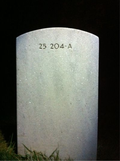 Headstone Back of Clara Stanton. Arlington National Cemetery.