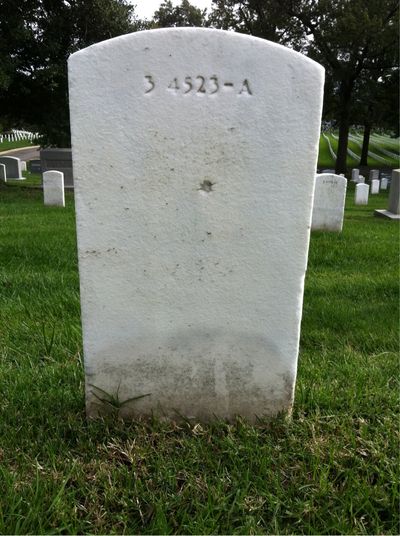 Headstone Back of R Duke. Arlington National Cemetery.
