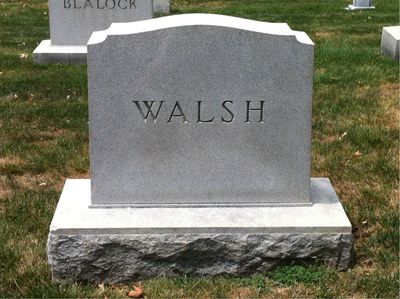 Headstone Back of Edward M Walsh. Arlington National Cemetery.