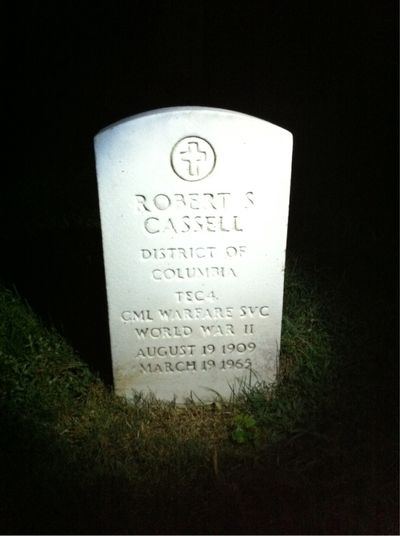 Headstone Front of Robert Cassell. Arlington National Cemetery.