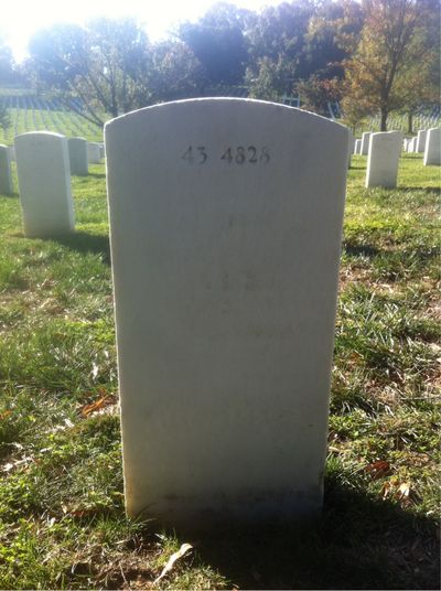Headstone Back of Paul Jefferson. Arlington National Cemetery.