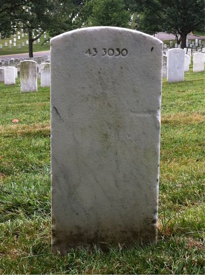 Headstone Back of Frank Kandl. Arlington National Cemetery.
