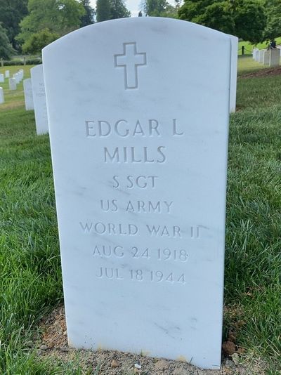 Edgar Mills — Headstone Front