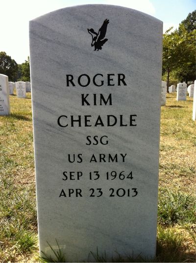 Headstone Front of Roger Kim Cheadle. Arlington National Cemetery.