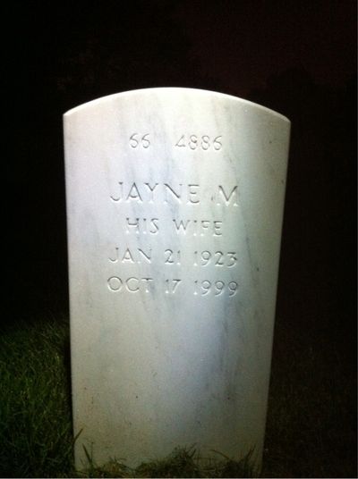 Headstone Back of Elton Hailey. Arlington National Cemetery.
