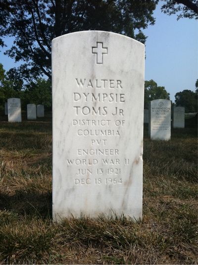 Headstone Front of Ethel Toms. Arlington National Cemetery.