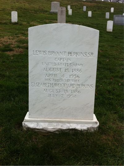 Headstone Front of Lewis Perkins. Arlington National Cemetery.