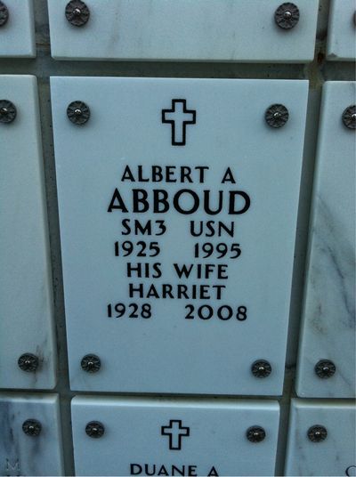 Albert Abboud — Headstone Front