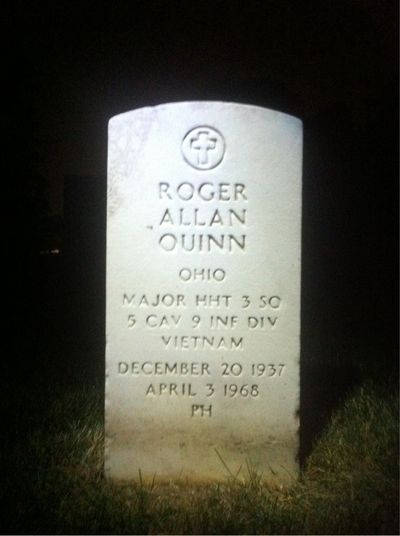 Headstone Front of Roger Allan Quinn. Arlington National Cemetery.
