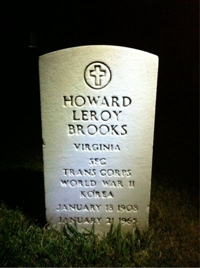 Headstone Front of Howard Leeroy Brooks. Arlington National Cemetery.