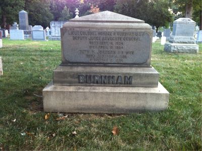 Headstone Front of Horace Burnham. Arlington National Cemetery.