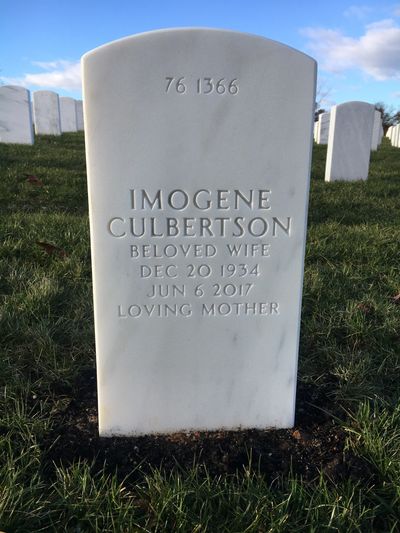 Imogene Biddle — Headstone Back
