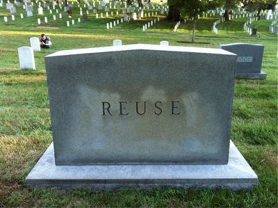Headstone Back of Harry Reuse. Arlington National Cemetery.