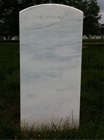 Headstone Back of Robert E Dennison. Arlington National Cemetery.