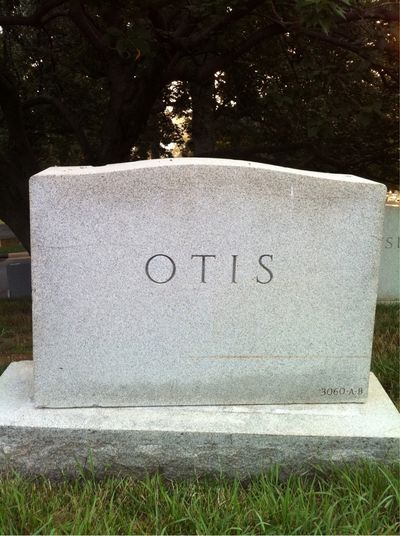 Headstone Back of Kathryn Otis. Arlington National Cemetery.