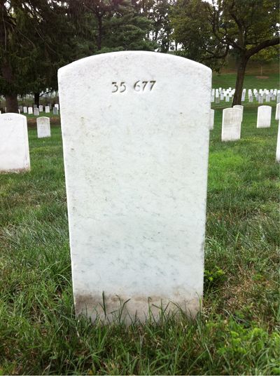 Headstone Back of Stanley Taskey. Arlington National Cemetery.